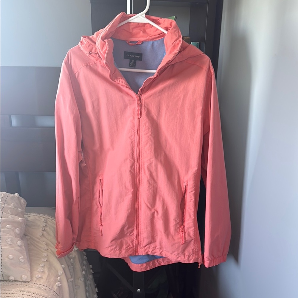 Lands' End Pink Rain Jacket Lightweight Design